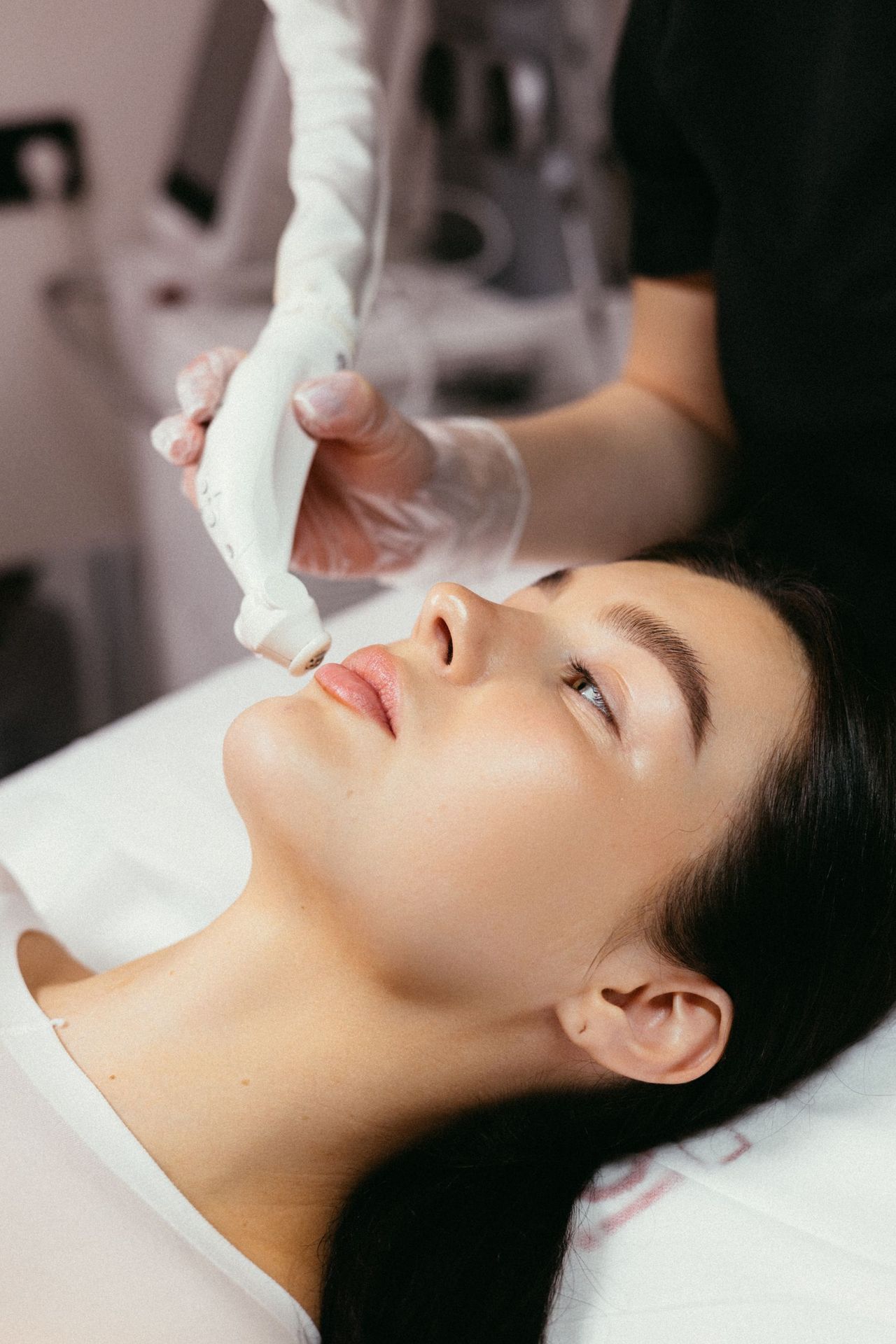 A facial treatment in progress at Beauté Concept