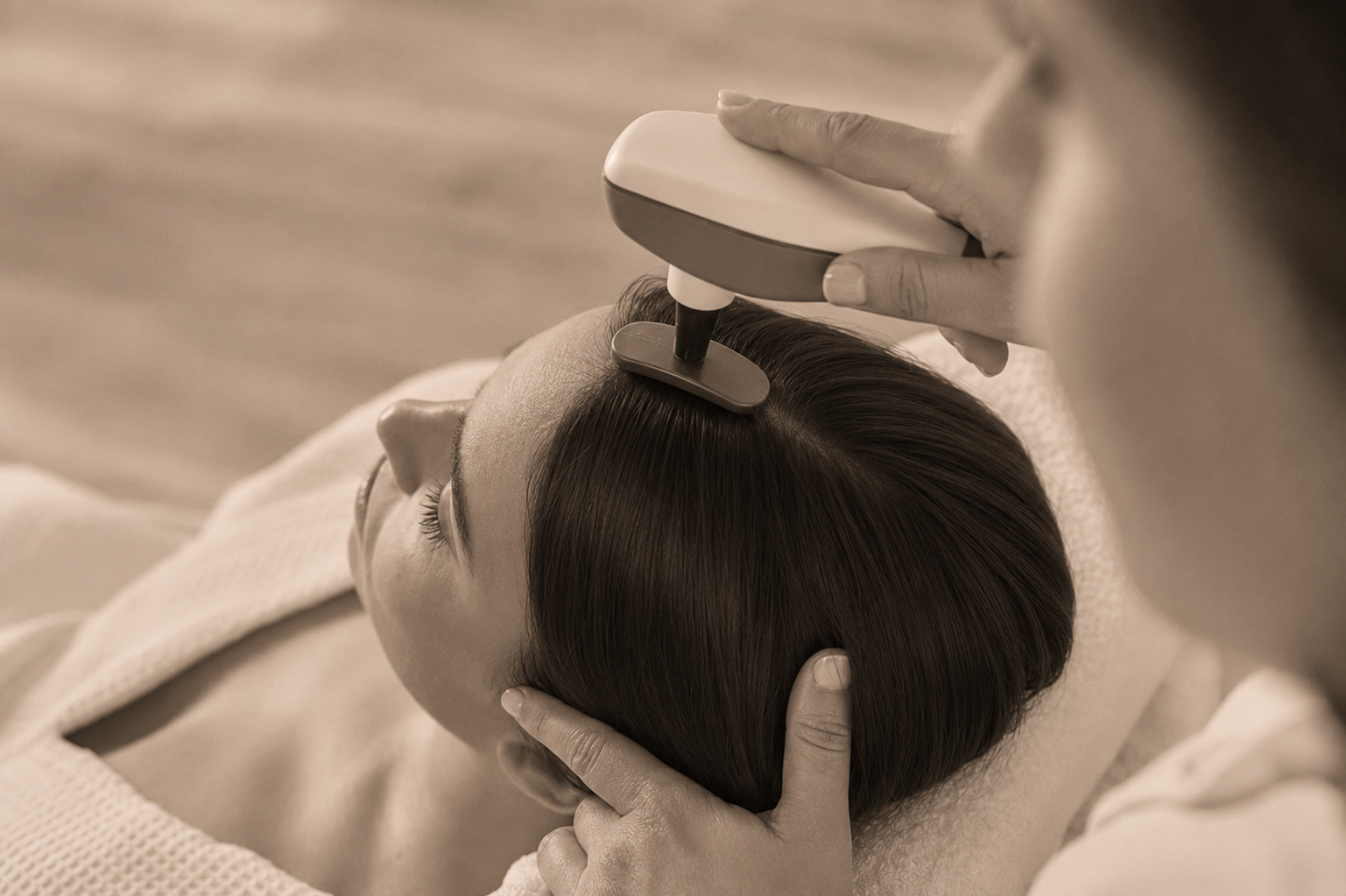 INDIBA Hair Wave treatment in session