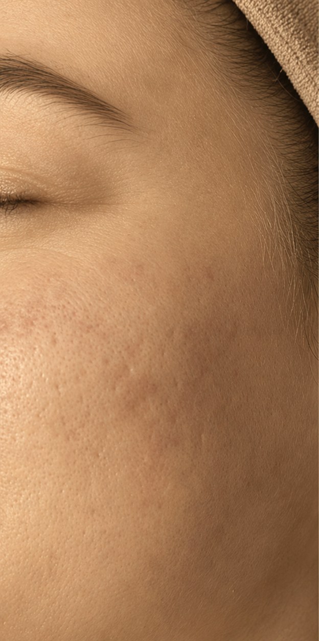 Uneven skin tone before